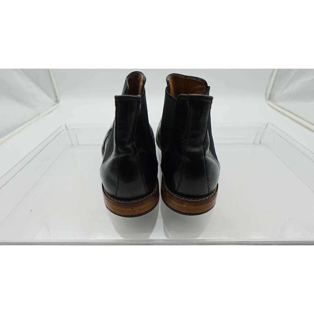 Stacy Adams Men's Maury Black Burnished Leather Cap Toe Chelsea Boot Size US 13